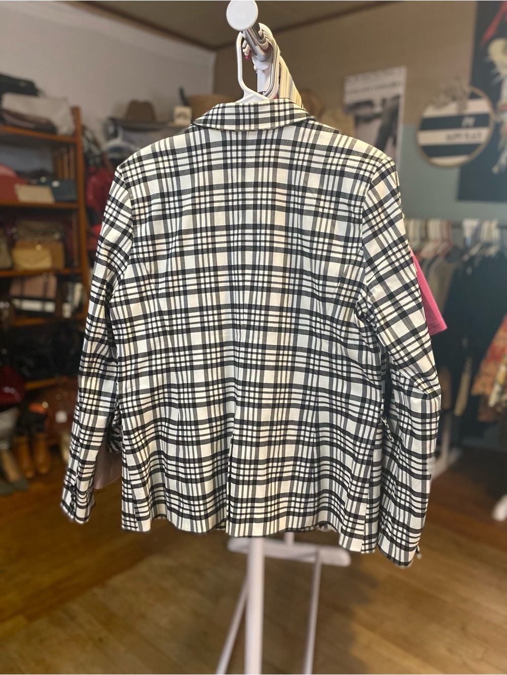 Maison d'Amelie Black & White Plaid Double-Breasted Blazer - Picture 7 of 8